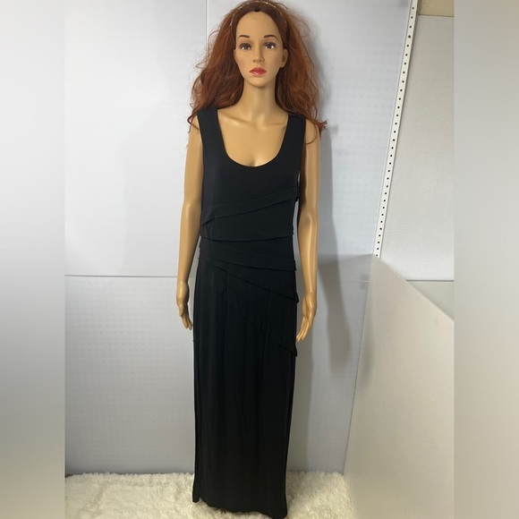 Lysse Lined Shaper Layered Maxi Dress Black Large - Picture 2 of 10